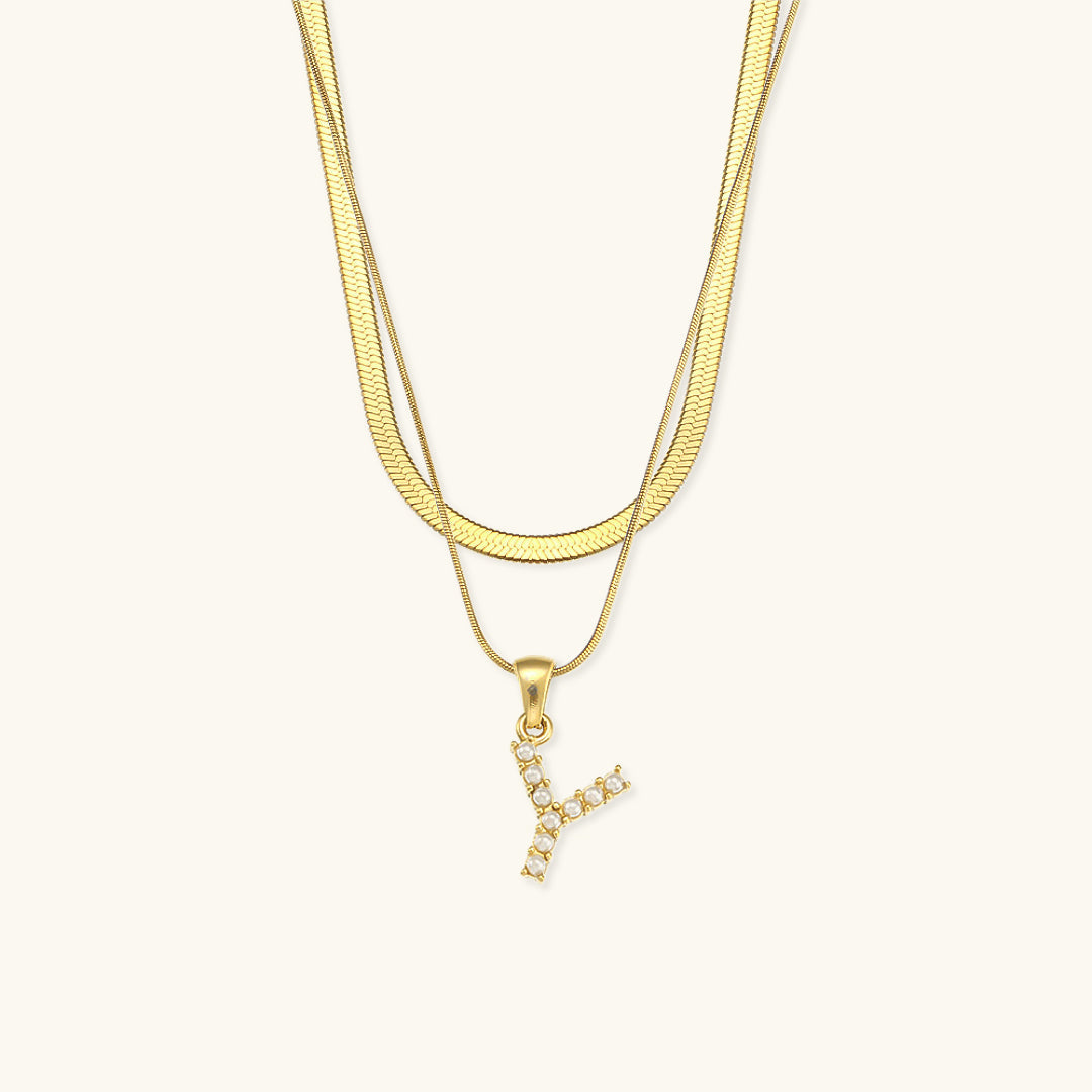 Fiona Superposé Or Initiale Lettre Collier