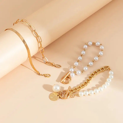 Premium Superposé Perle Bracelet Set
