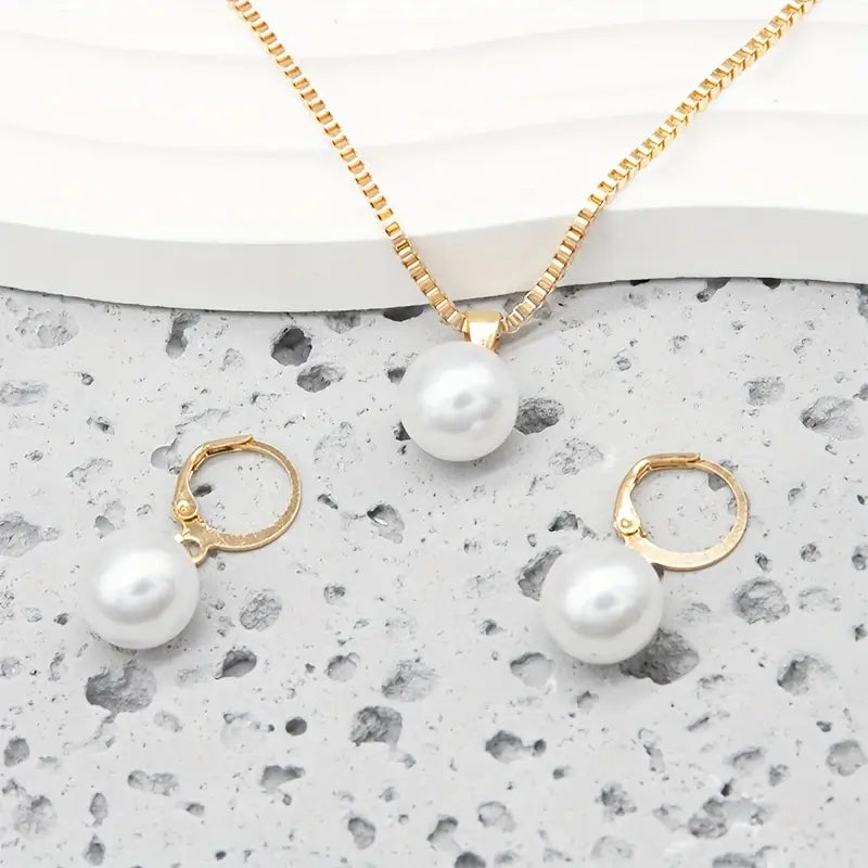 Doré Grace Perle Bijou Set | Or