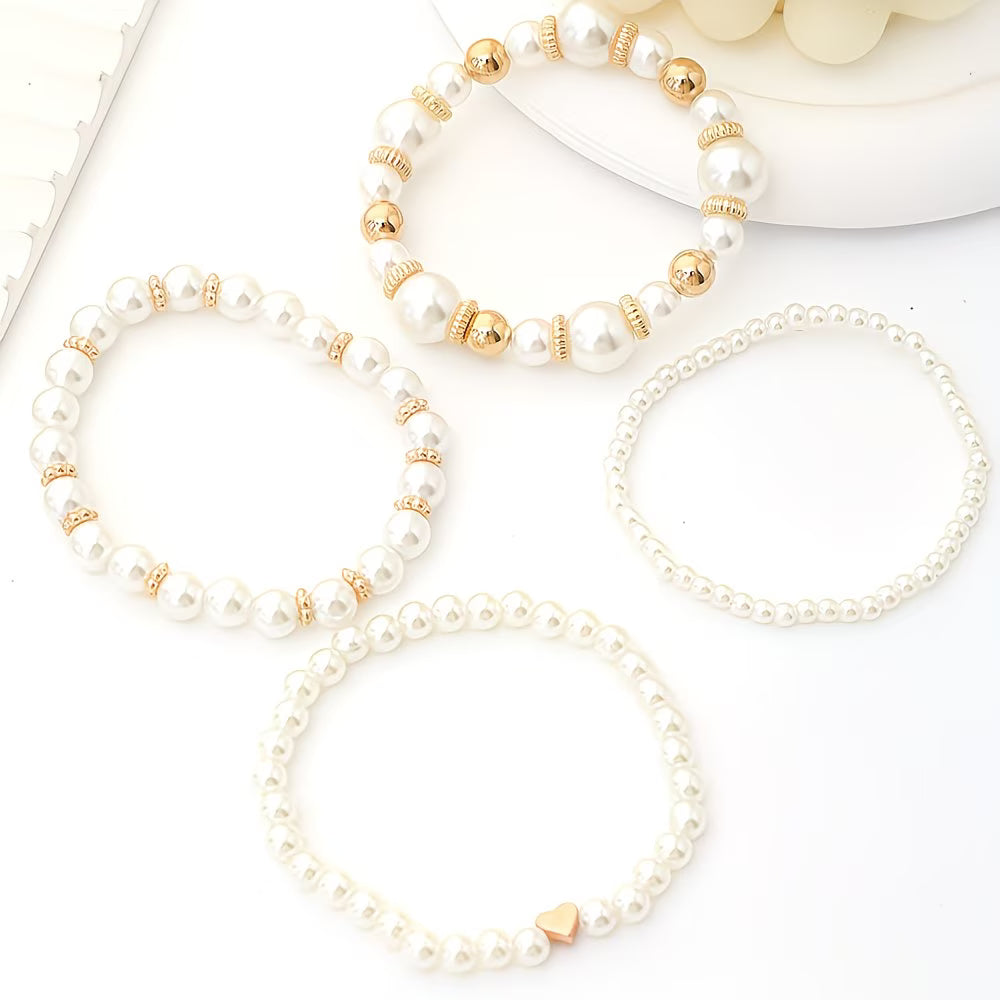 Perle Stacking Bracelet Set de 4