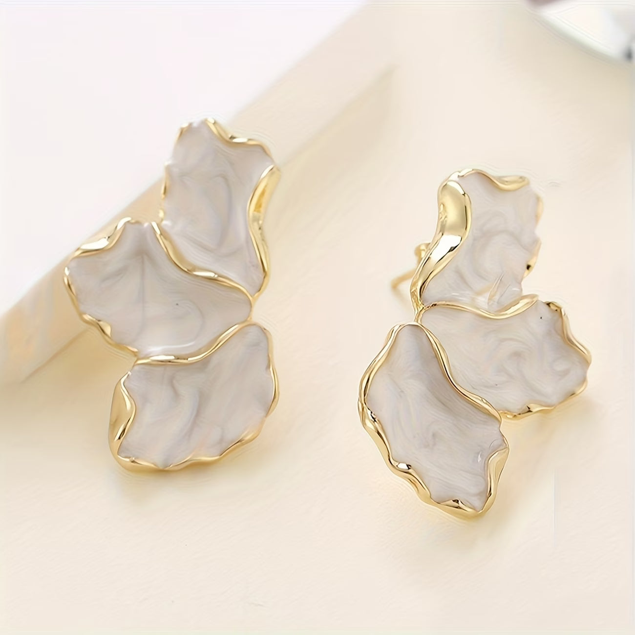 Perle Fleur Petal Boucles d'Oreilles