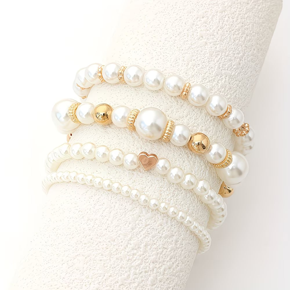 Perle Stacking Bracelet Set de 4