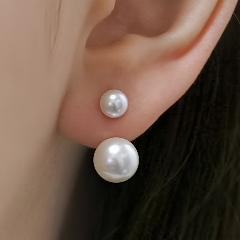 Double Perle Boucles d'Oreilles Statement
