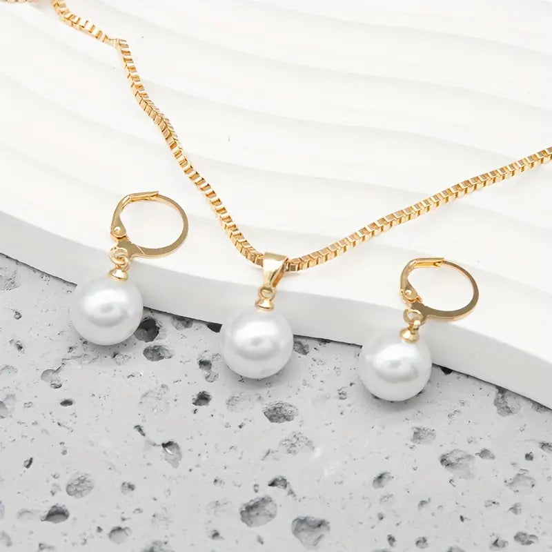 Doré Grace Perle Bijou Set | Or