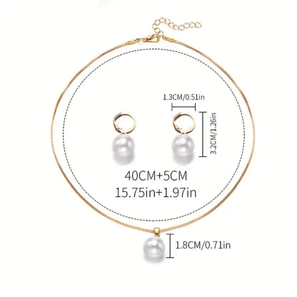 Élégant Graceful Perle Collier Set