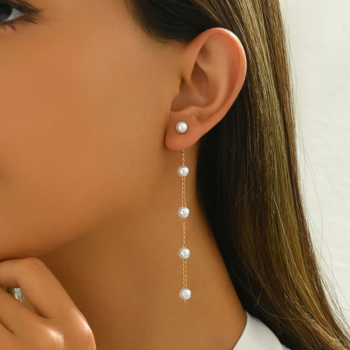 Moonlit Perle Dangle Boucles d'Oreilles