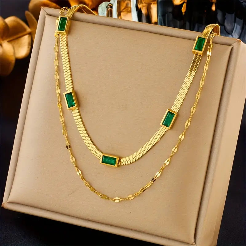 Sister Gem Double-Layer Retro Collier | Or