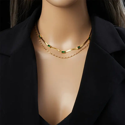 Sister Gem Double-Layer Retro Collier | Or