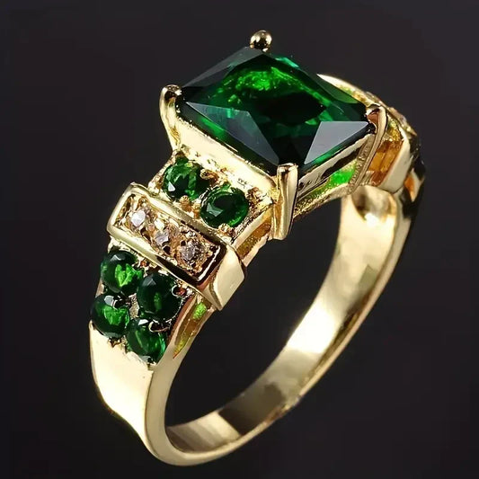 Or Émeraude Multi-Stone Bague