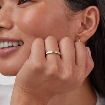 Or Incrustation Anneau Bague