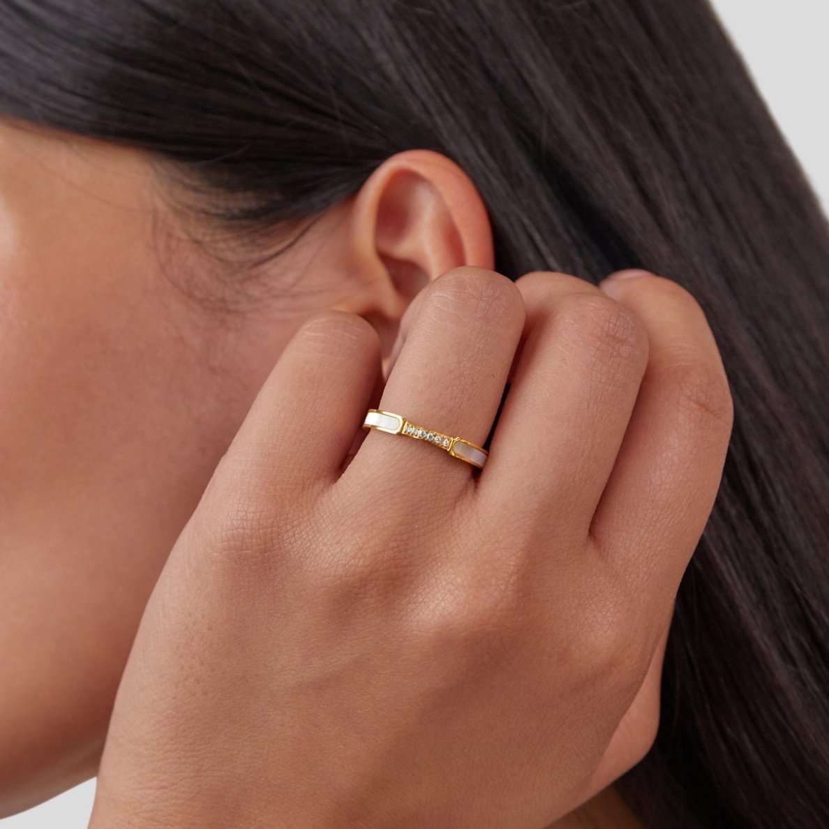 Or Incrustation Anneau Bague