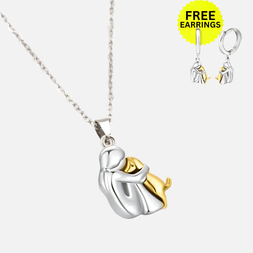 Wynter™ - Hug Pendentif avec Matching Boucles d'Oreilles