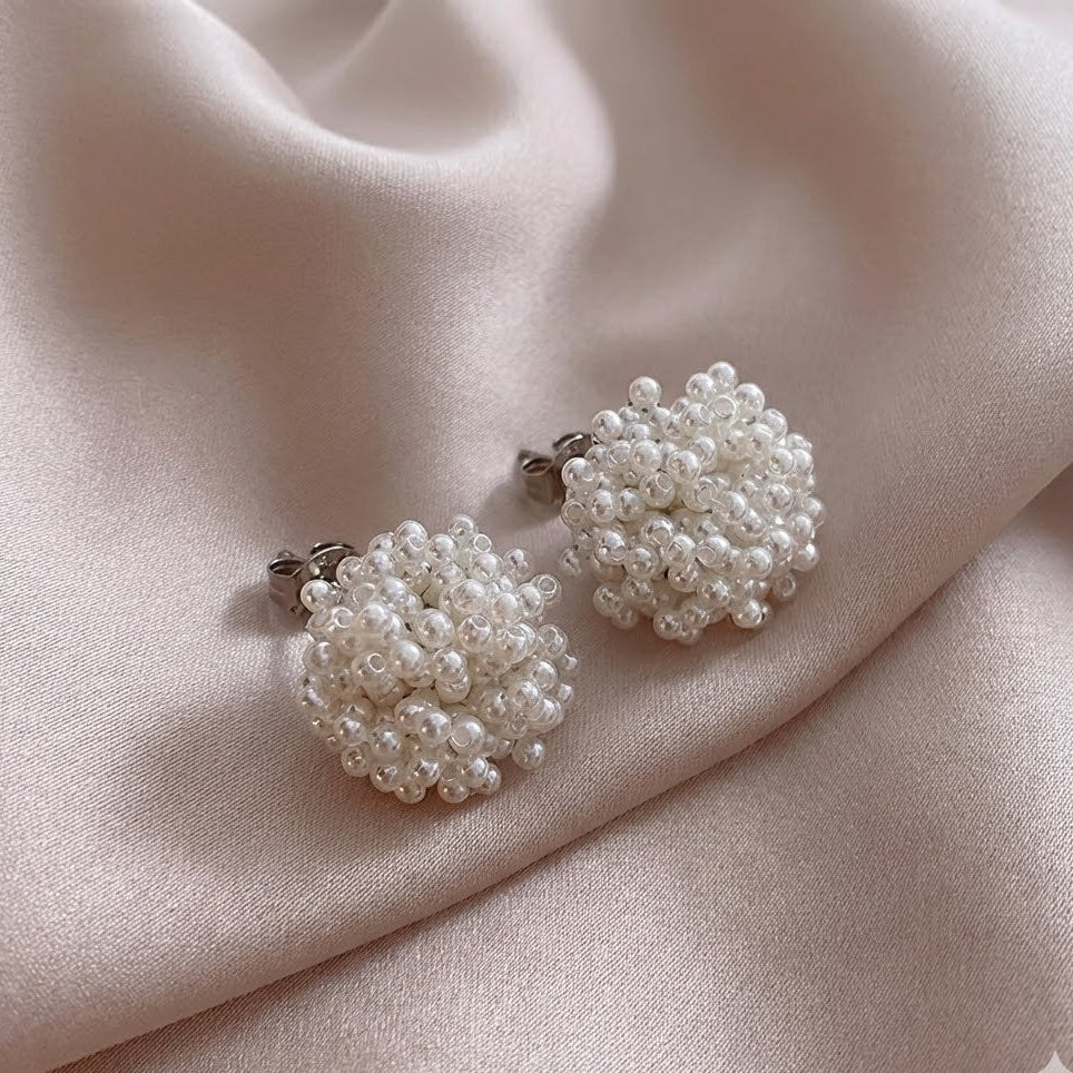 Élégant Incrusté Perle boucles d'oreilles